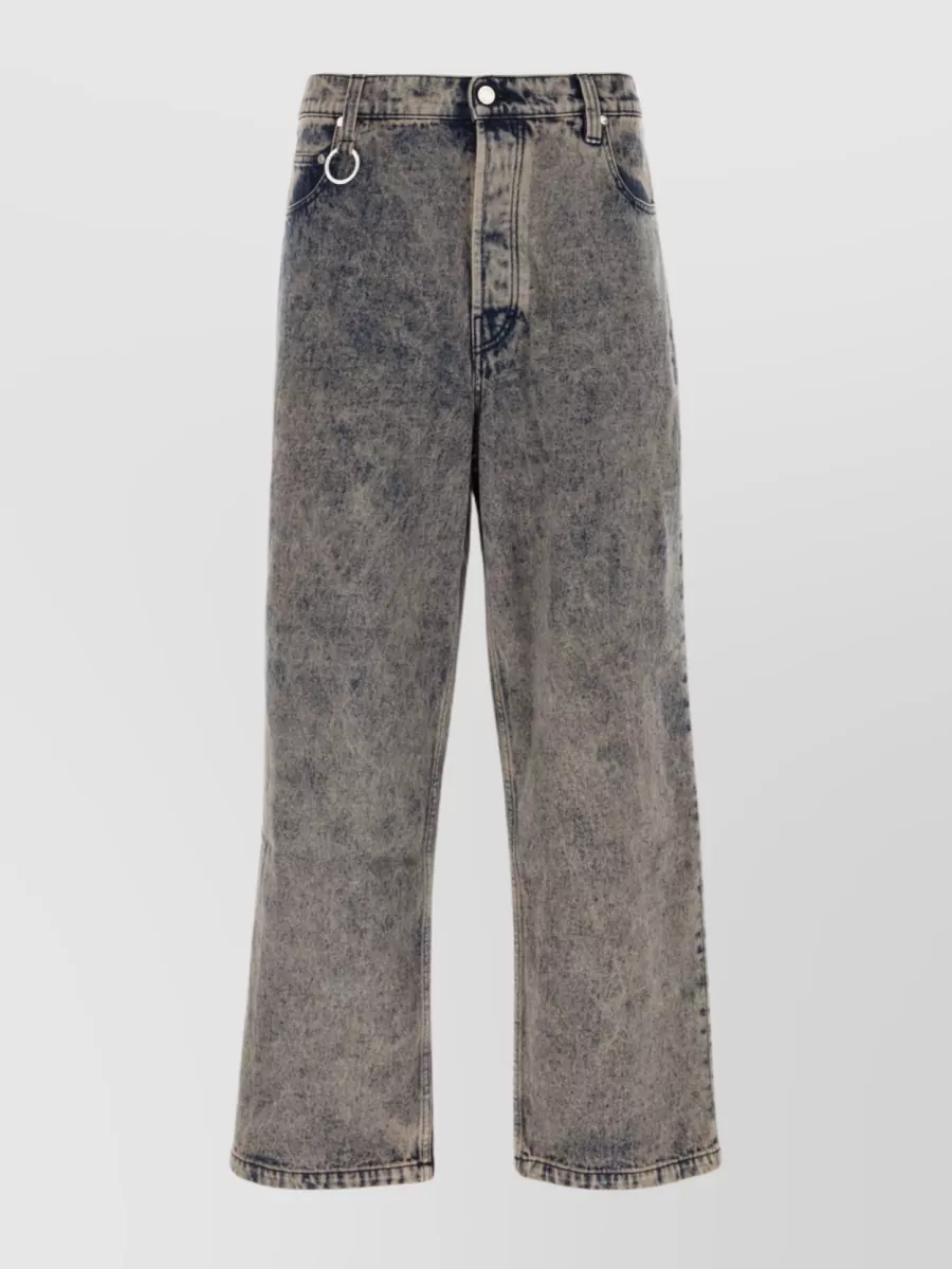 Shop Etudes Studio Stonewashed Wide-leg Denim Trousers In Grey