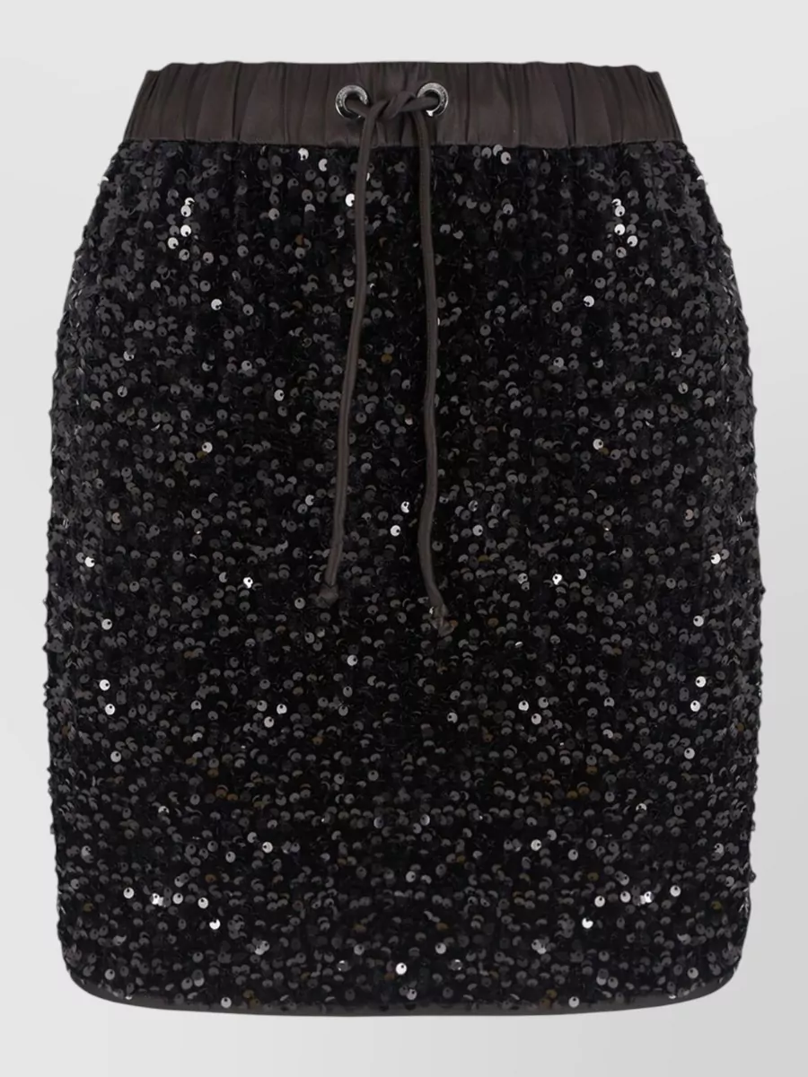 Emporio Armani Sequined High-Rise Above-Knee Skirt