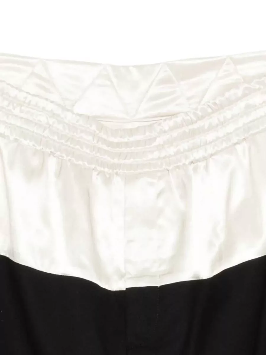 Dries Van Noten Wide Leg Trousers Contrast Waistband Design