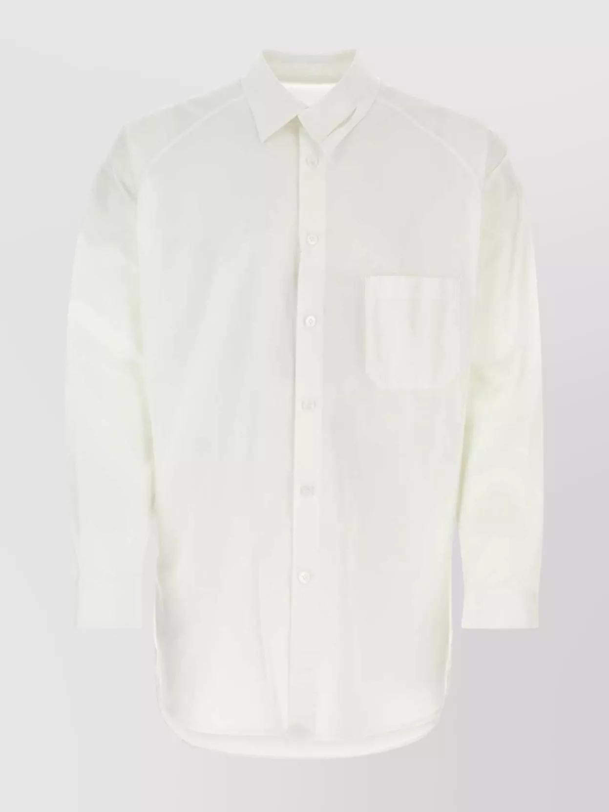 Yohji Yamamoto Tailored Cotton Shirt With Button Accents In White