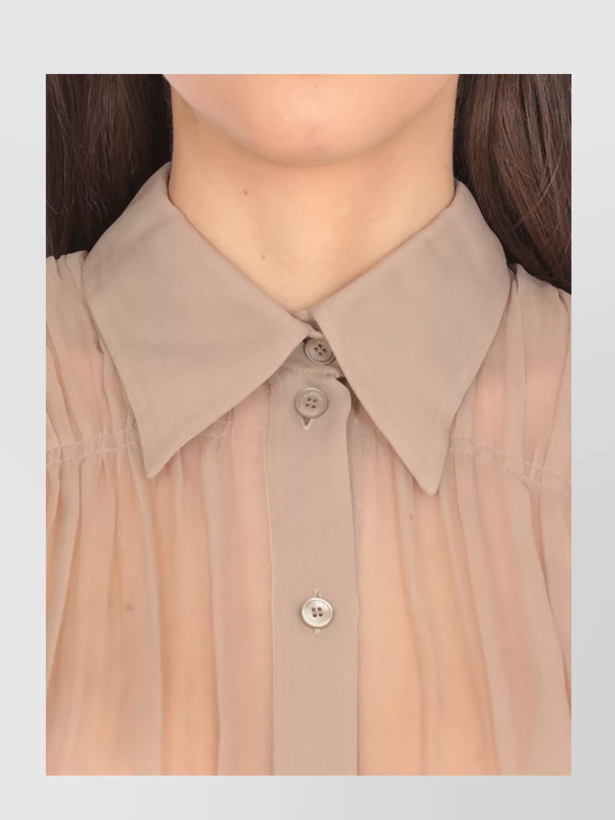 Alberta Ferretti Silk Shirt With Collared Neck And Pleats