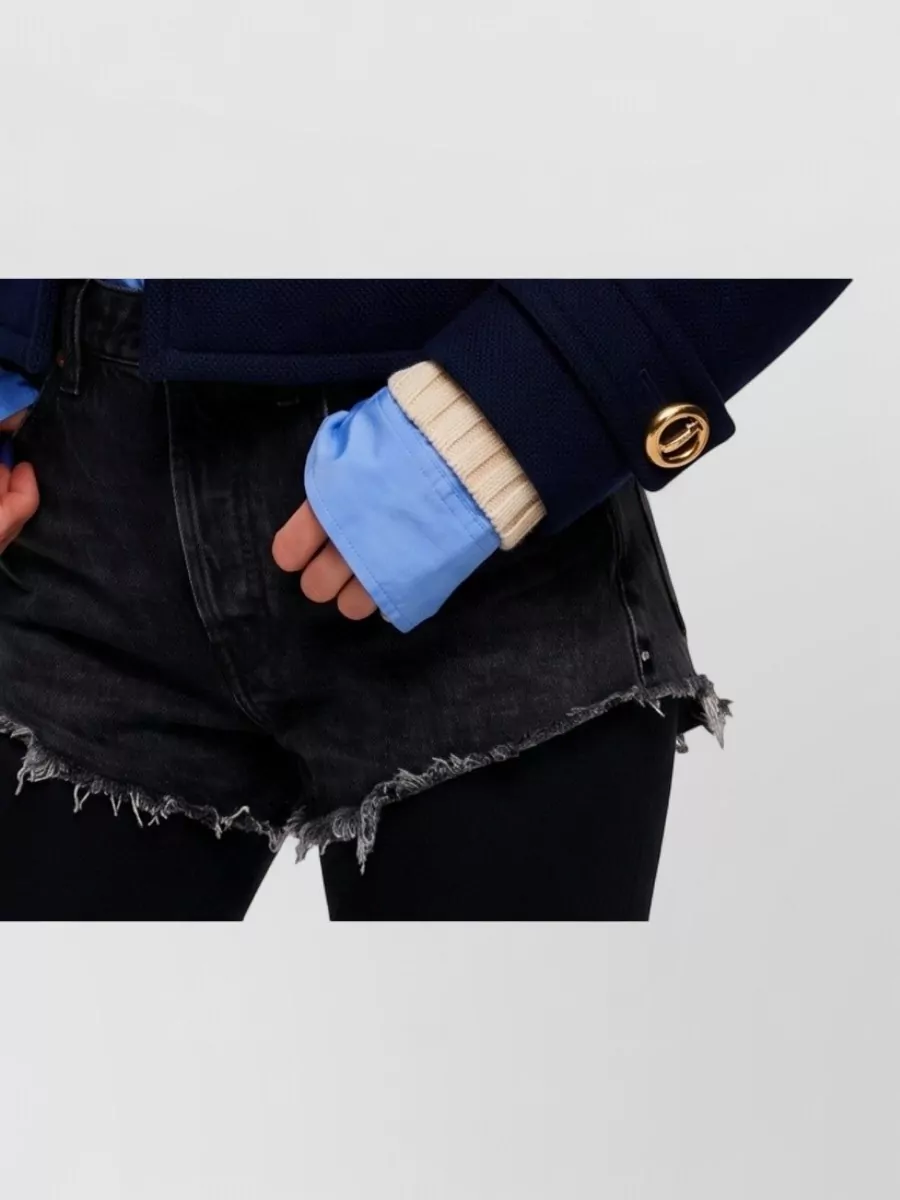 Balenciaga Wool Textured Cropped Double-Breasted Peacoat