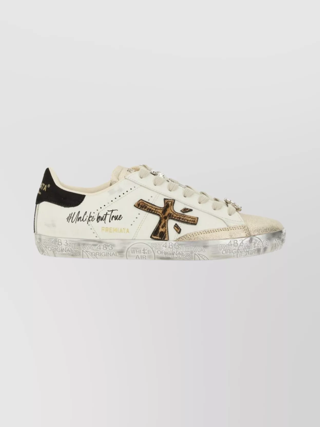 Premiata Animal Print Low-Top Sneakers Embellished Accents