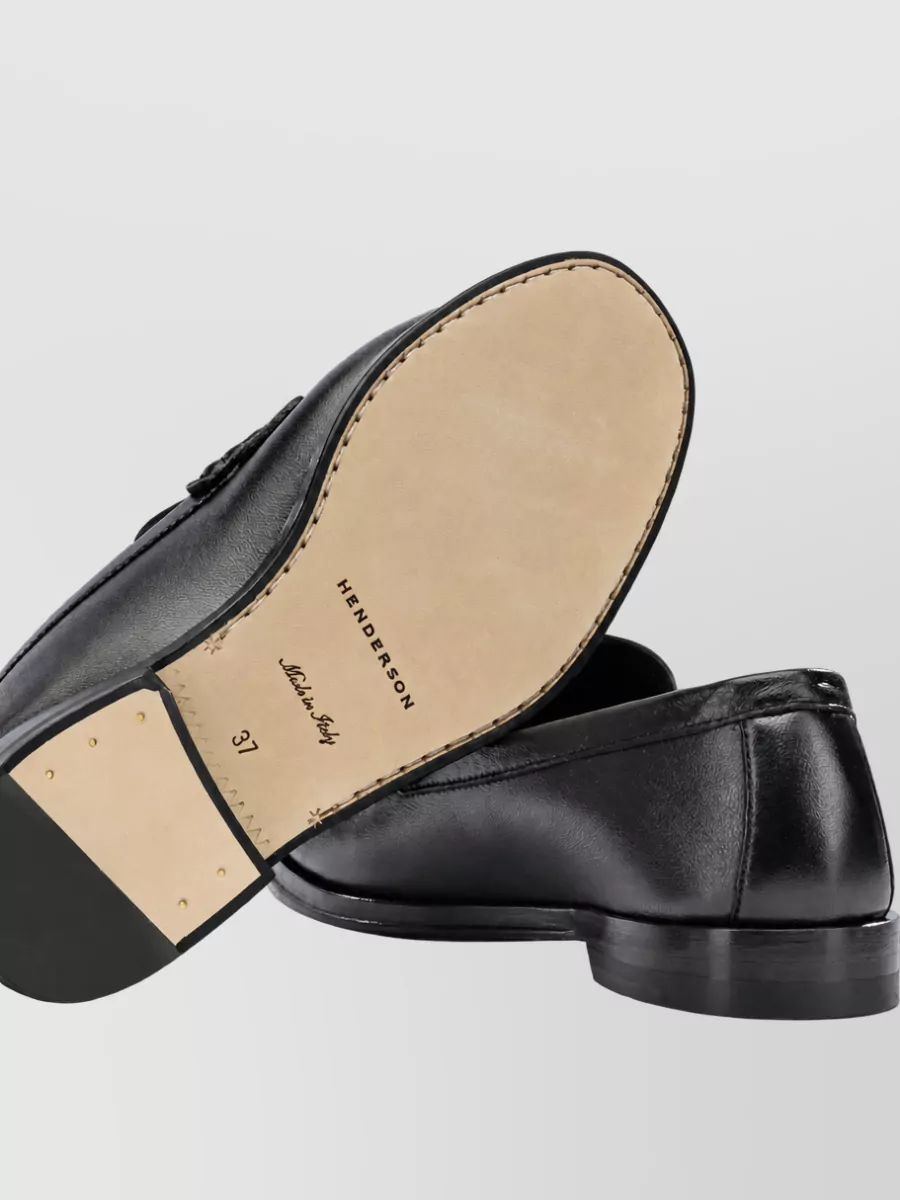 Henderson Baracco Leather Penny Strap Round Toe Loafers