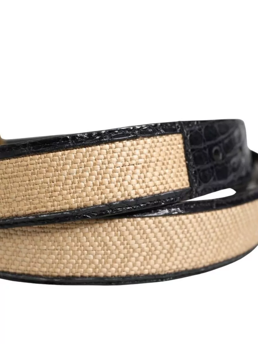 Dolce&Gabbana Caiman Leather Braided Belt