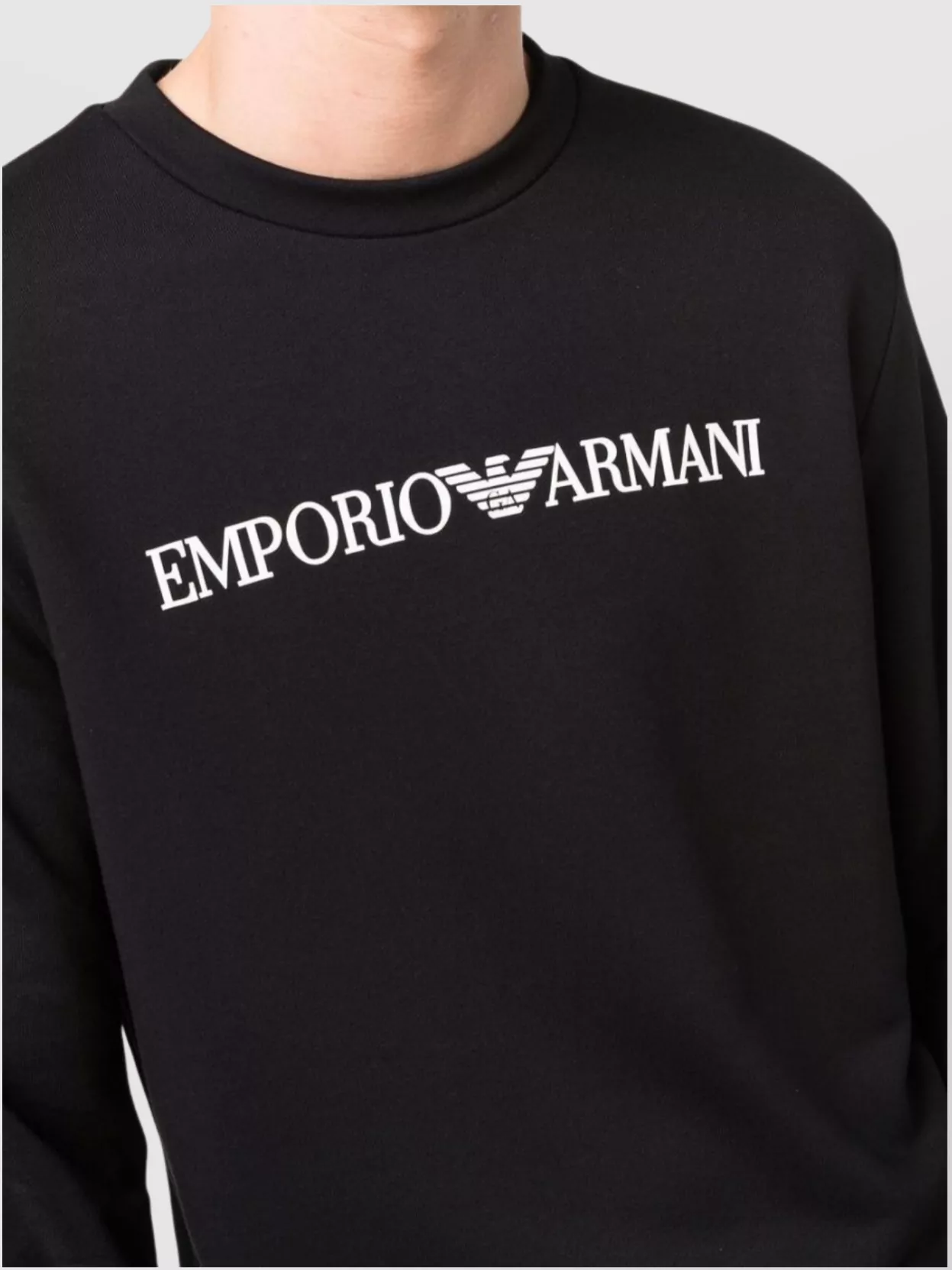 Emporio Armani Cotton Blend Crew Neck Sweatshirt