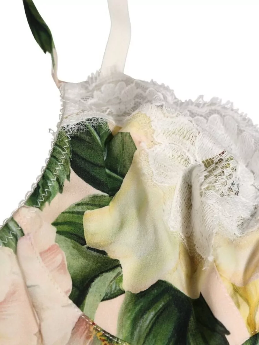 Dolce&Gabbana Silk Floral Print Soft Cup Bra