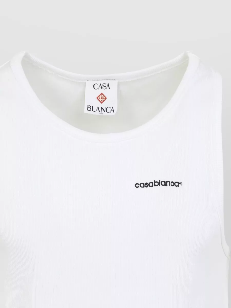 Casablanca Ribbed Tank Top Sleeveless Design