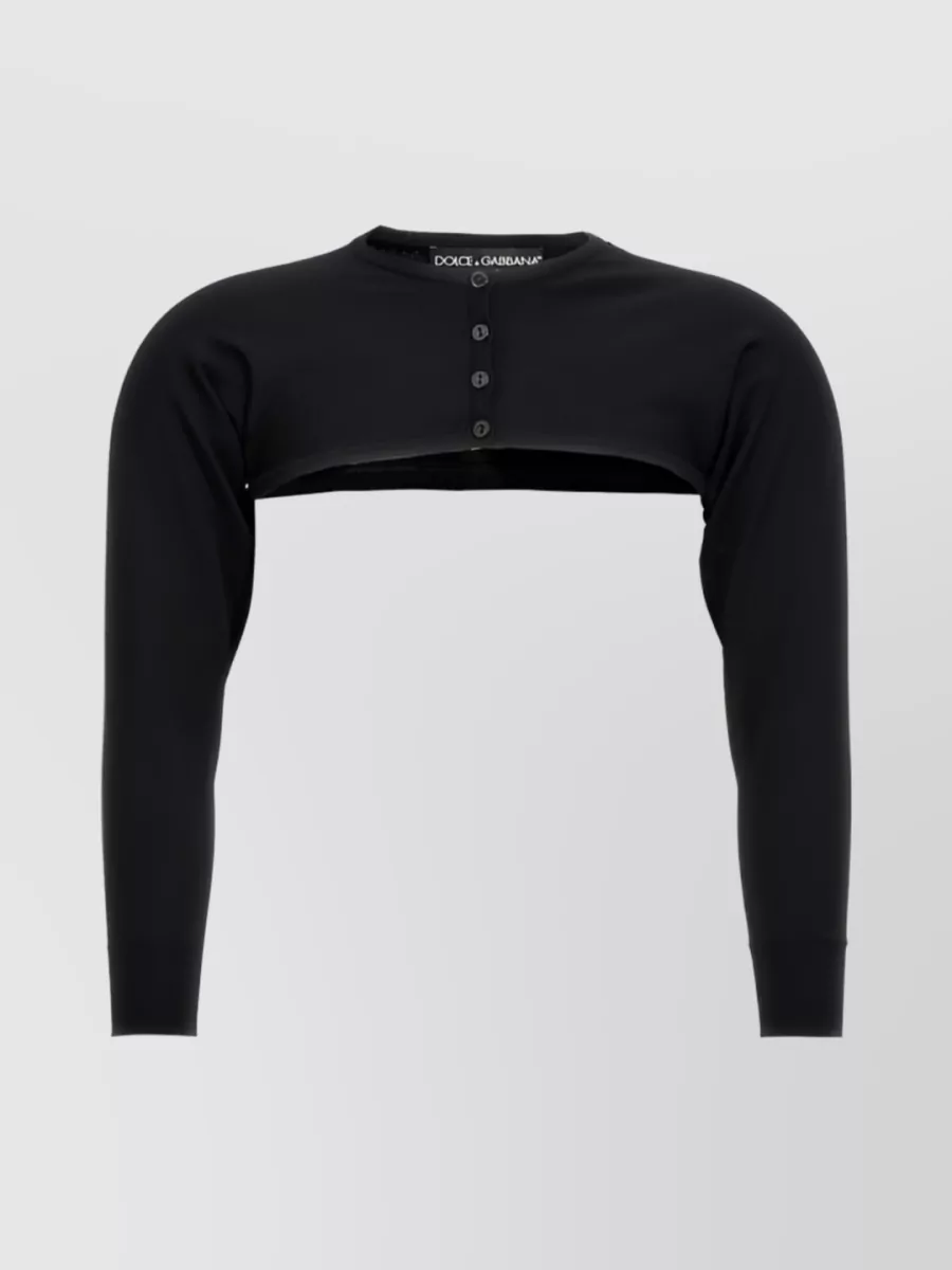 Shop Dolce & Gabbana Kim Dolce&gabbana Button-fastening Cropped Cardigan In Black