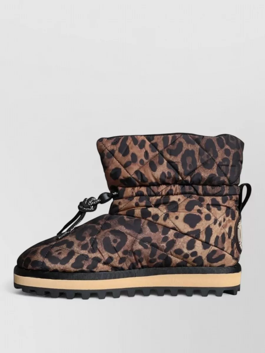 Dolce&Gabbana Quilted Leopard Ankle Boots