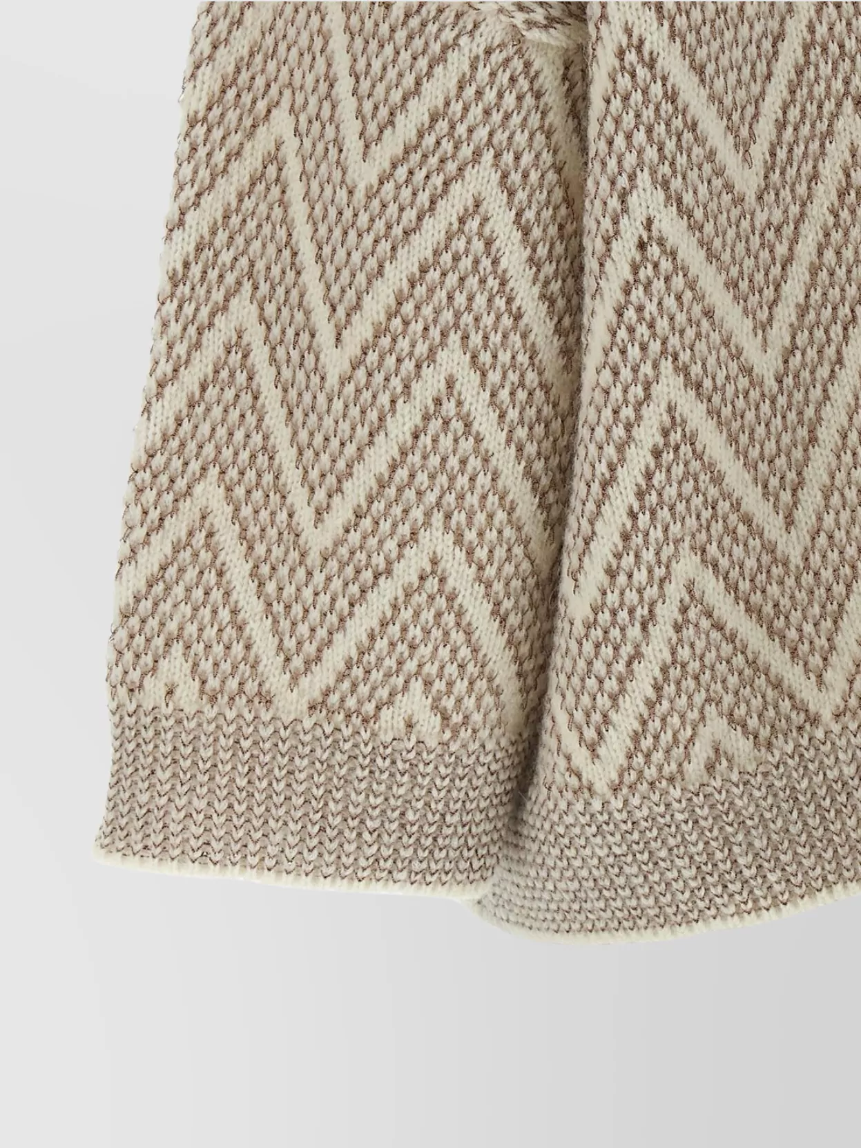 Peserico Zigzag Cropped Crew Neck Sweater With Dropped Shoulders
