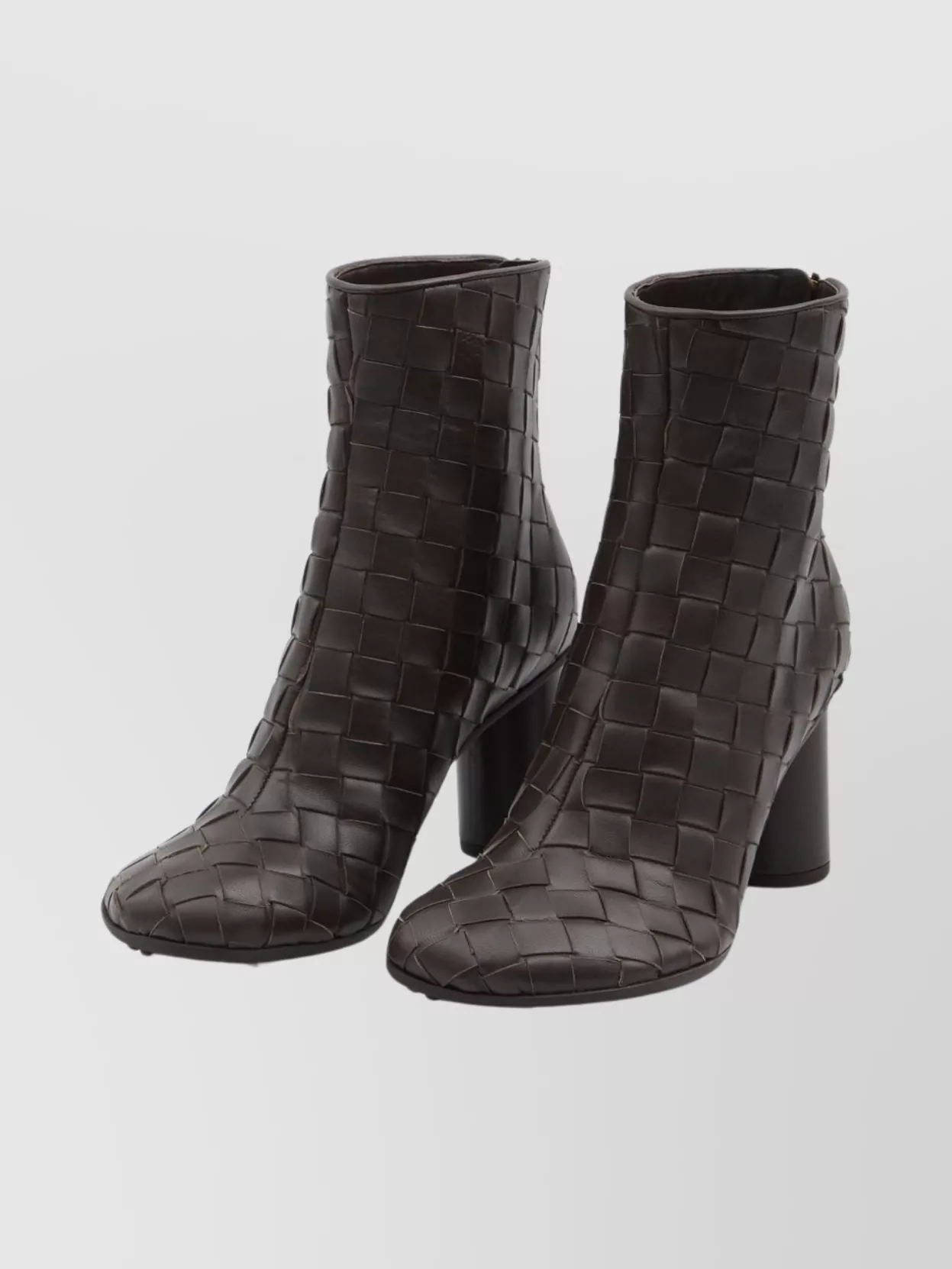 Bottega Veneta Atomic 75 Intrecciato Leather Ankle Boots In Black