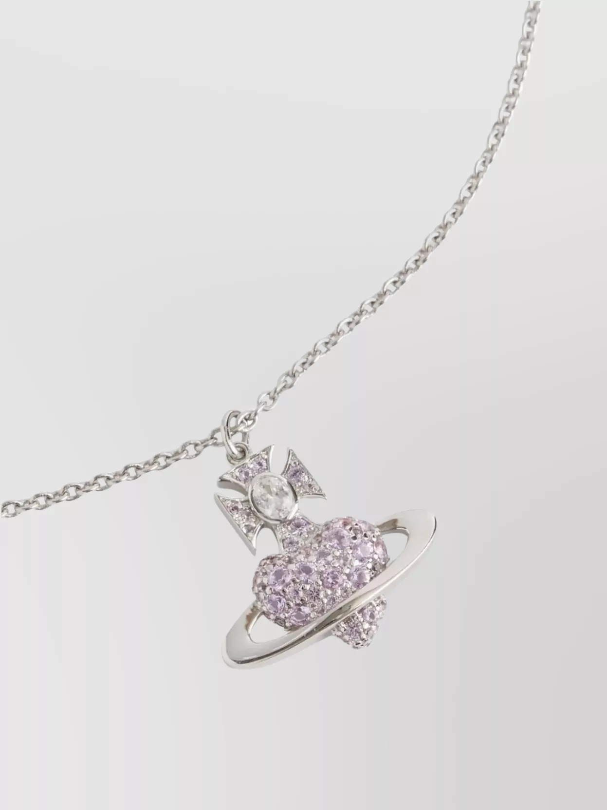 Vivienne Westwood Crystal Pendant Necklace With Adjustable Chain Link