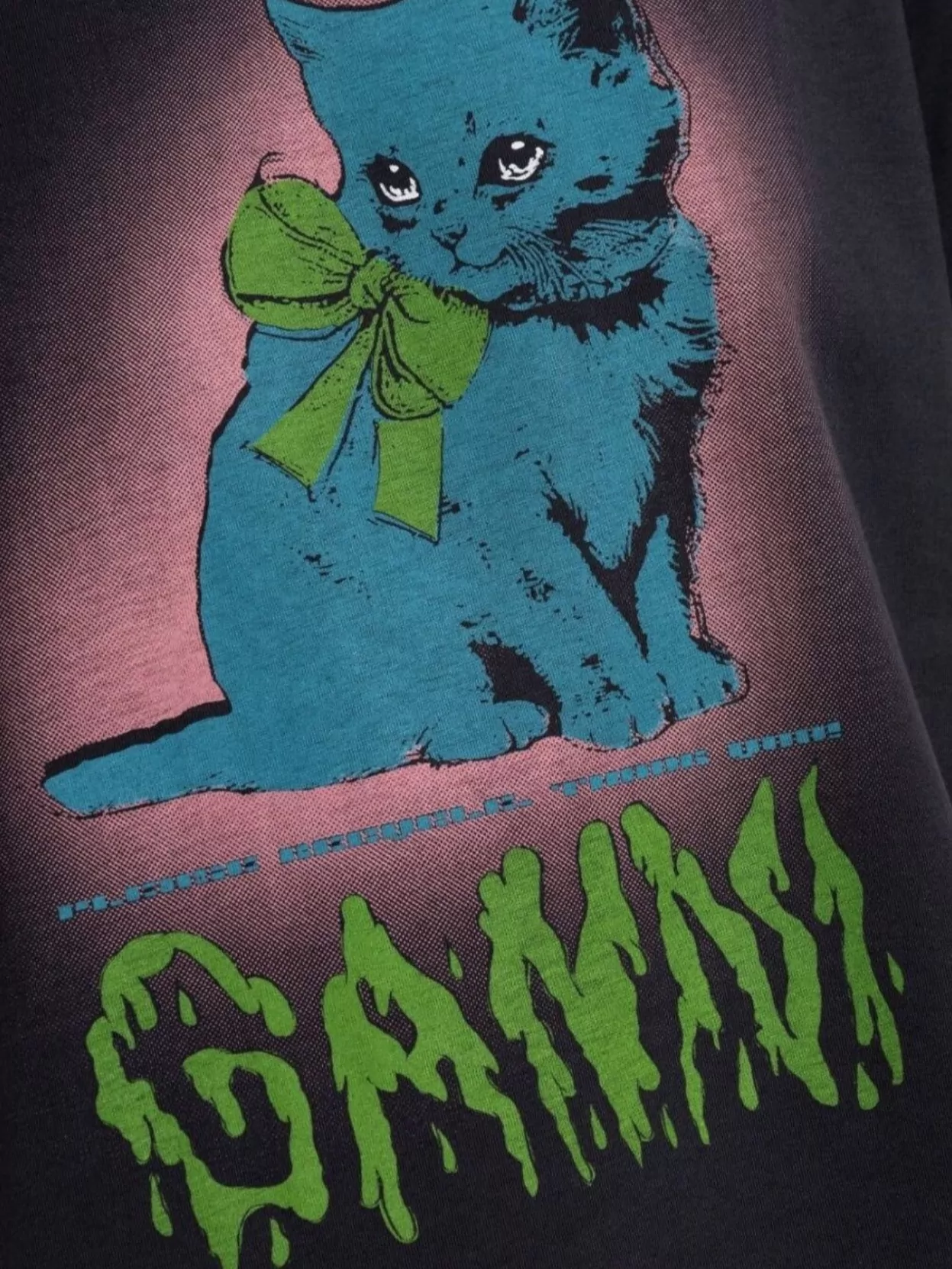 Ganni Kitty Graphic Print Organic Cotton T-Shirt