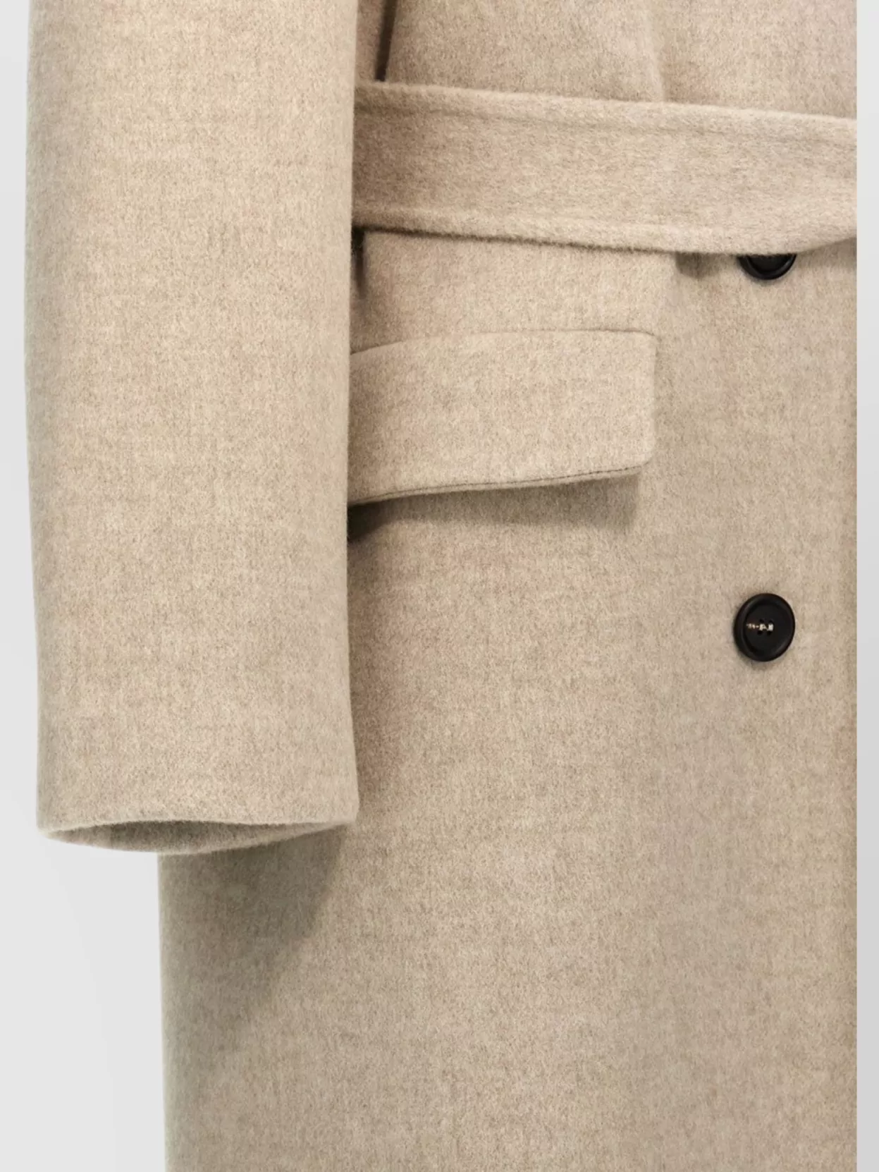 Brunello Cucinelli Long Coat With Belted Waist And Flap Pockets