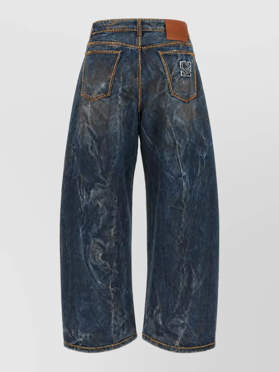 Giuseppe Di Morabito Rhinestone Wide-Leg Denim Jeans