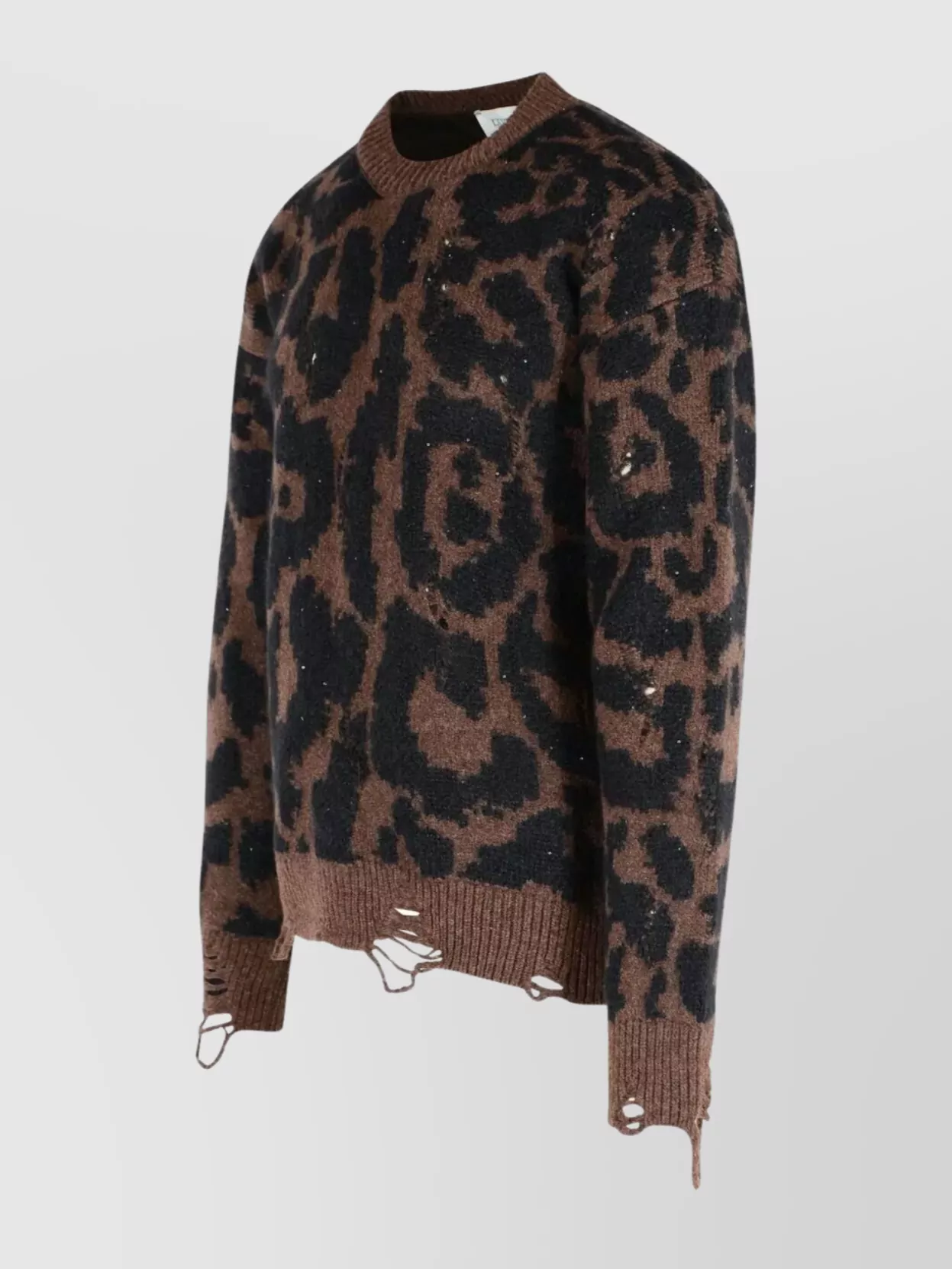 Laneus Animal Print Crew Neck Long Sleeve Jumper