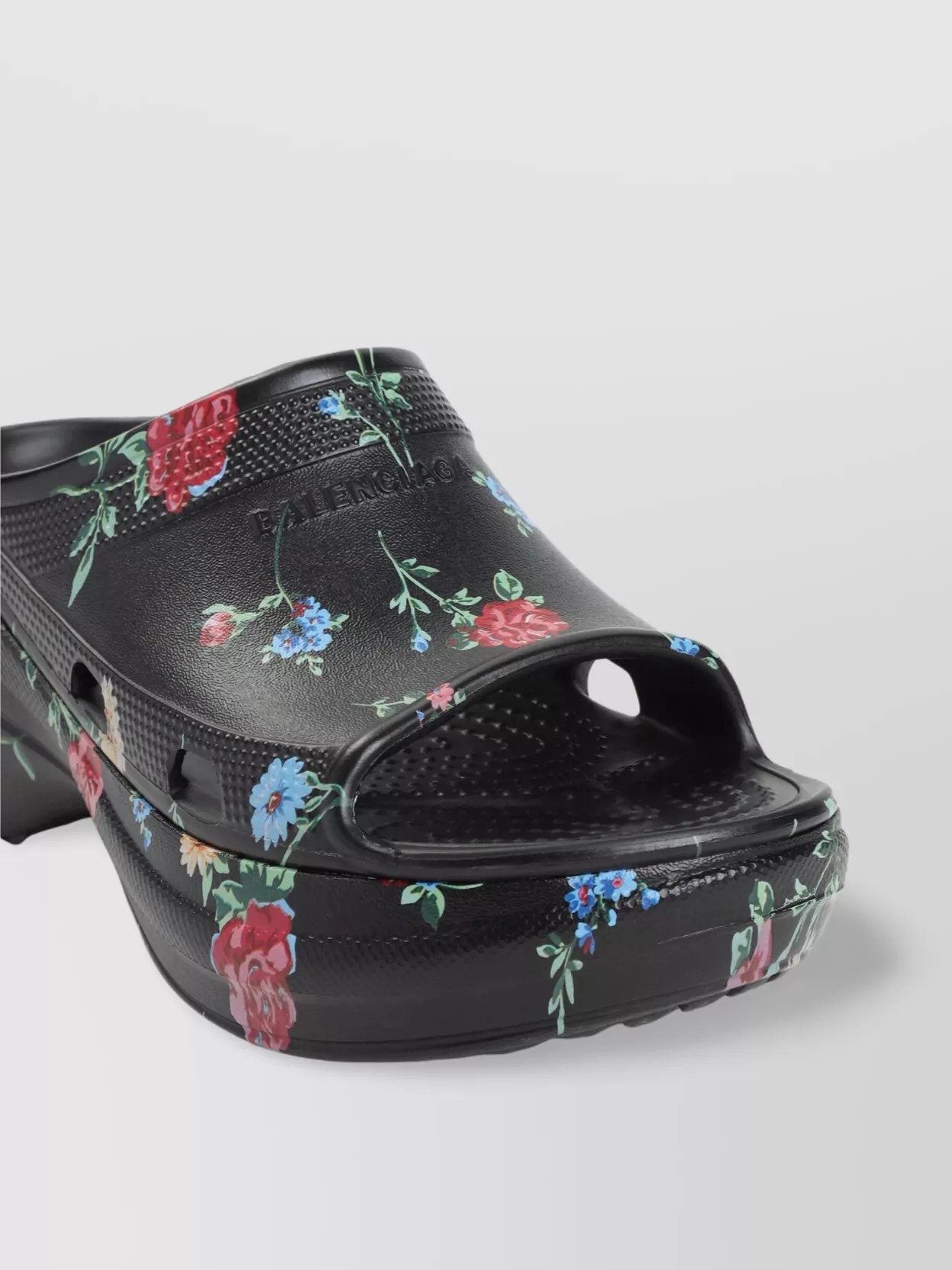 Balenciaga Floral Pattern Rubber Pool Slide Sandals