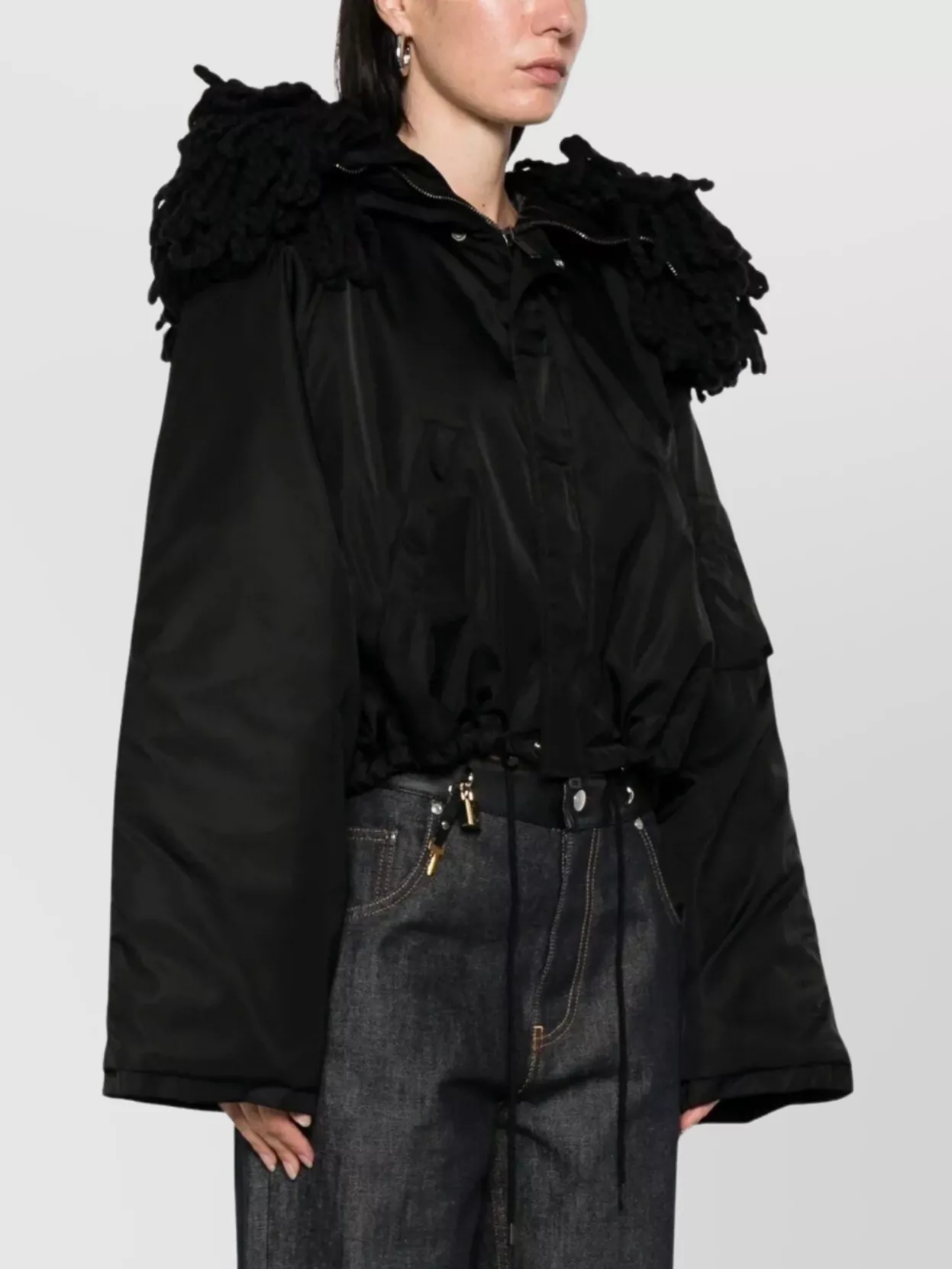 Stella Mccartney Knit Collar Short Coat