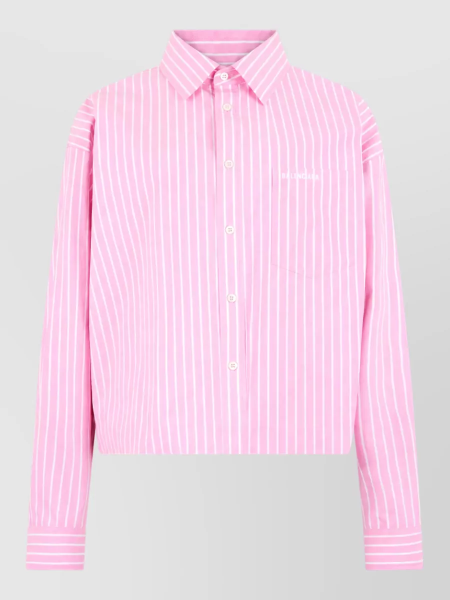 Balenciaga Striped cropped cotton shirt