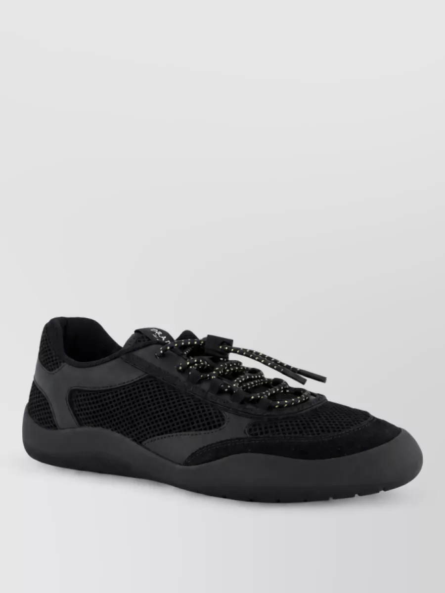 Prada leather low top lace-up shoes
