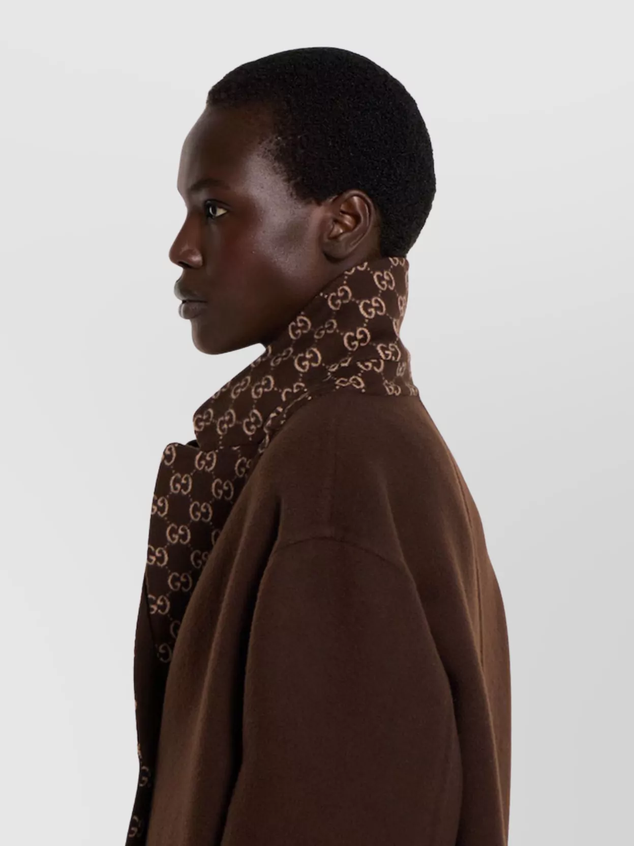 Gucci Dual Fabric Wool And Silk Coat