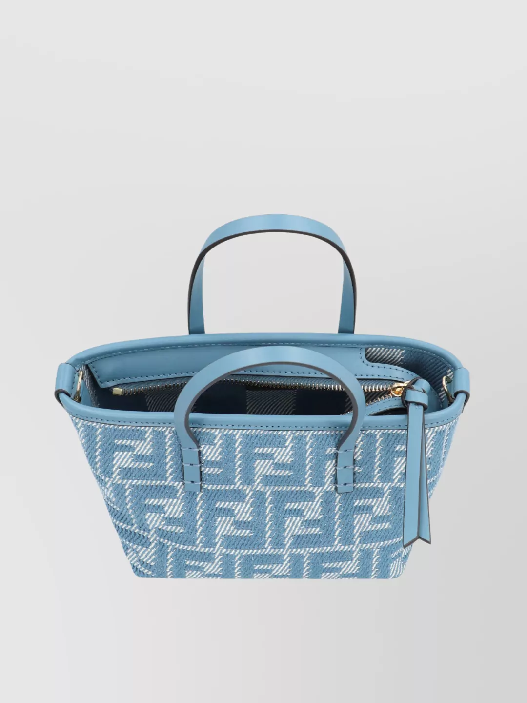 Fendi Mini Roll Canvas And Leather Handbag