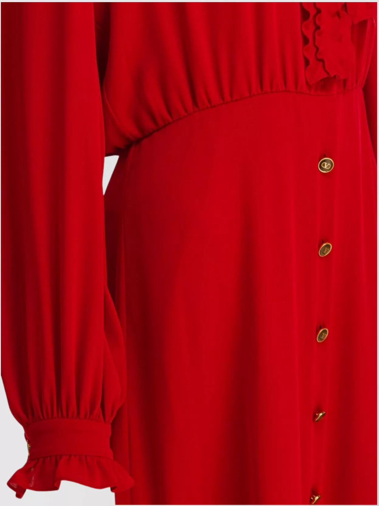 Valentino Ruffled Collar Long Sleeves Dress