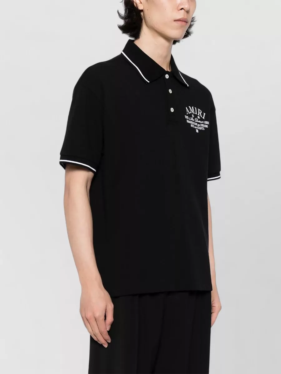 Amiri Arts District Ribbed Collar Polo Shirt
