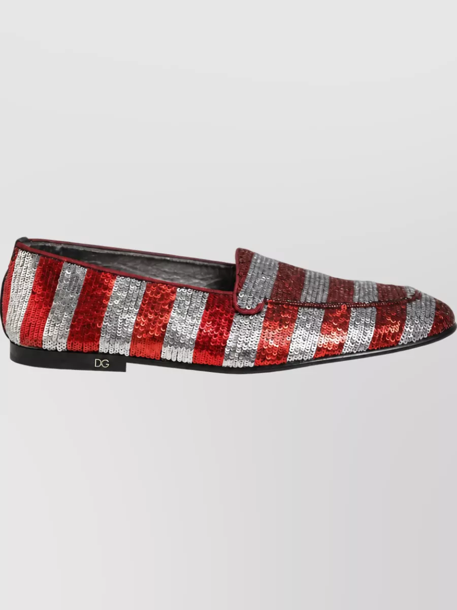 Dolce&Gabbana Leather Sequin Slippers