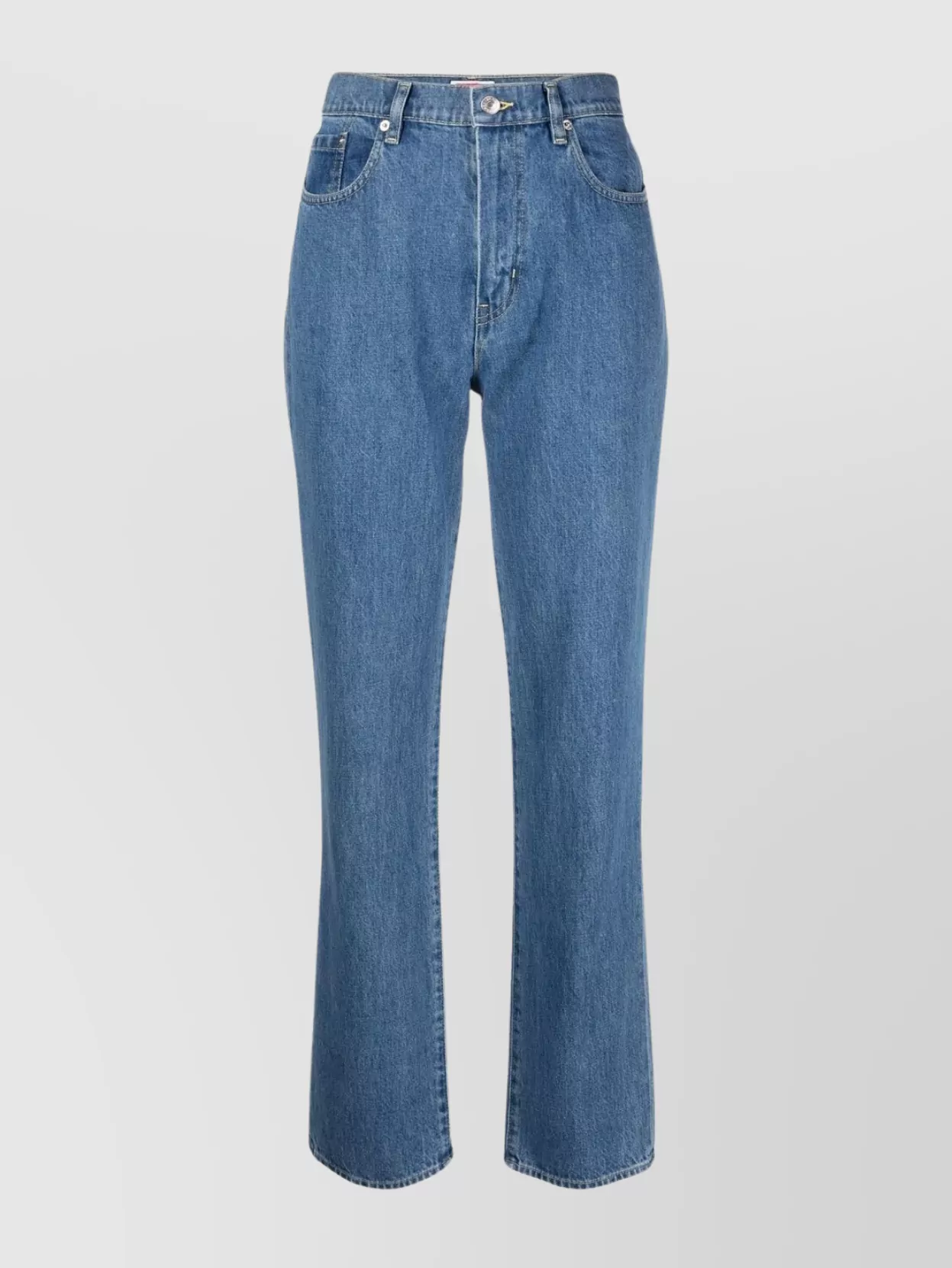 Shop Kenzo High-waist Straight Leg Trousers In Blue