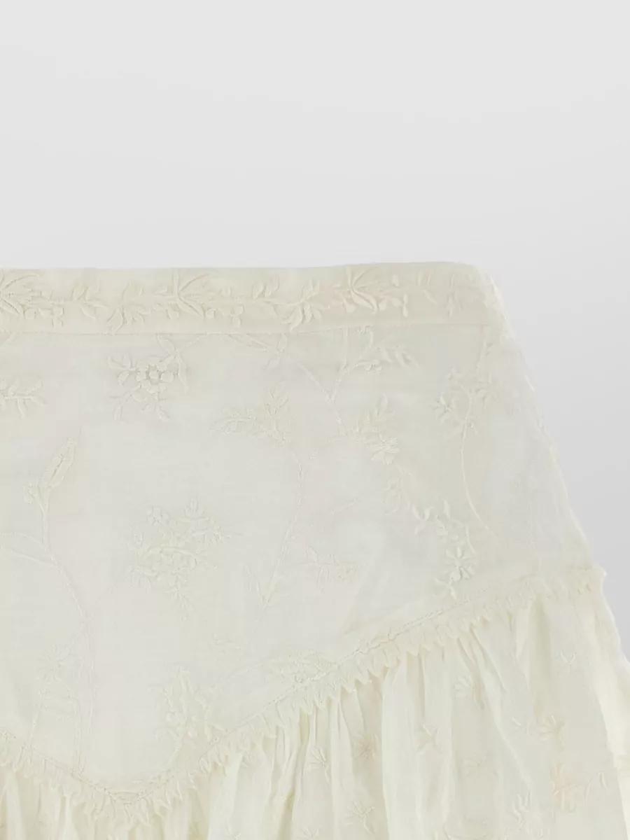 Isabel Marant Zoelia Shorts Embroidered Design Scalloped Hem