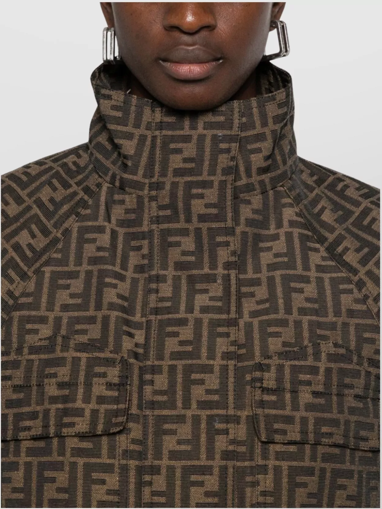 Fendi Collar Sleeve Front Flap Pockets
