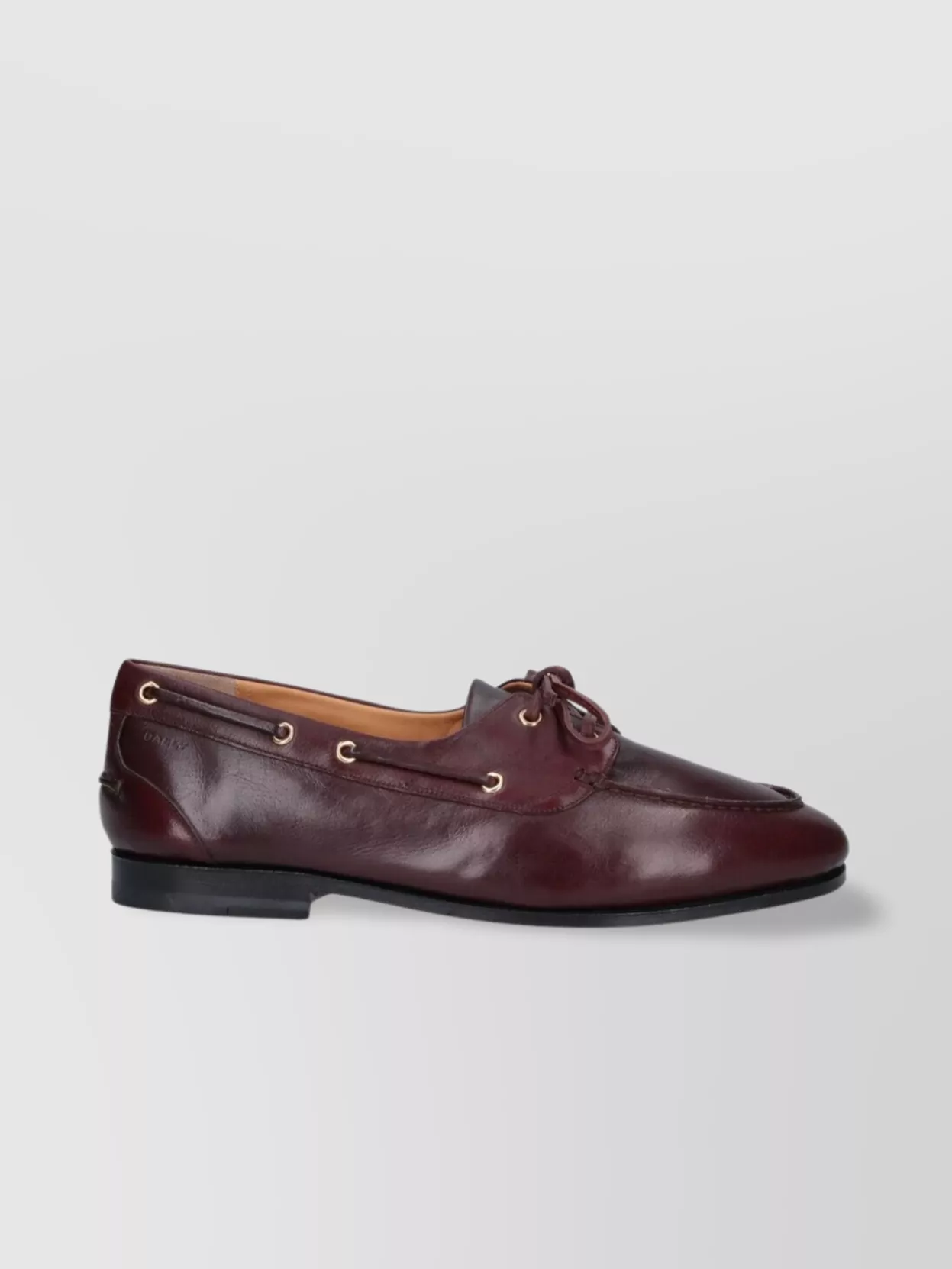 Bally Leather Loafers With Round Toe And Rubber Sole In Brown
