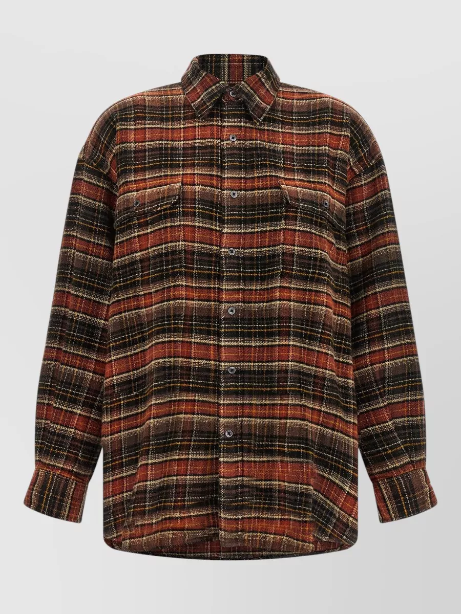 R13 cotton oversized checked shirt