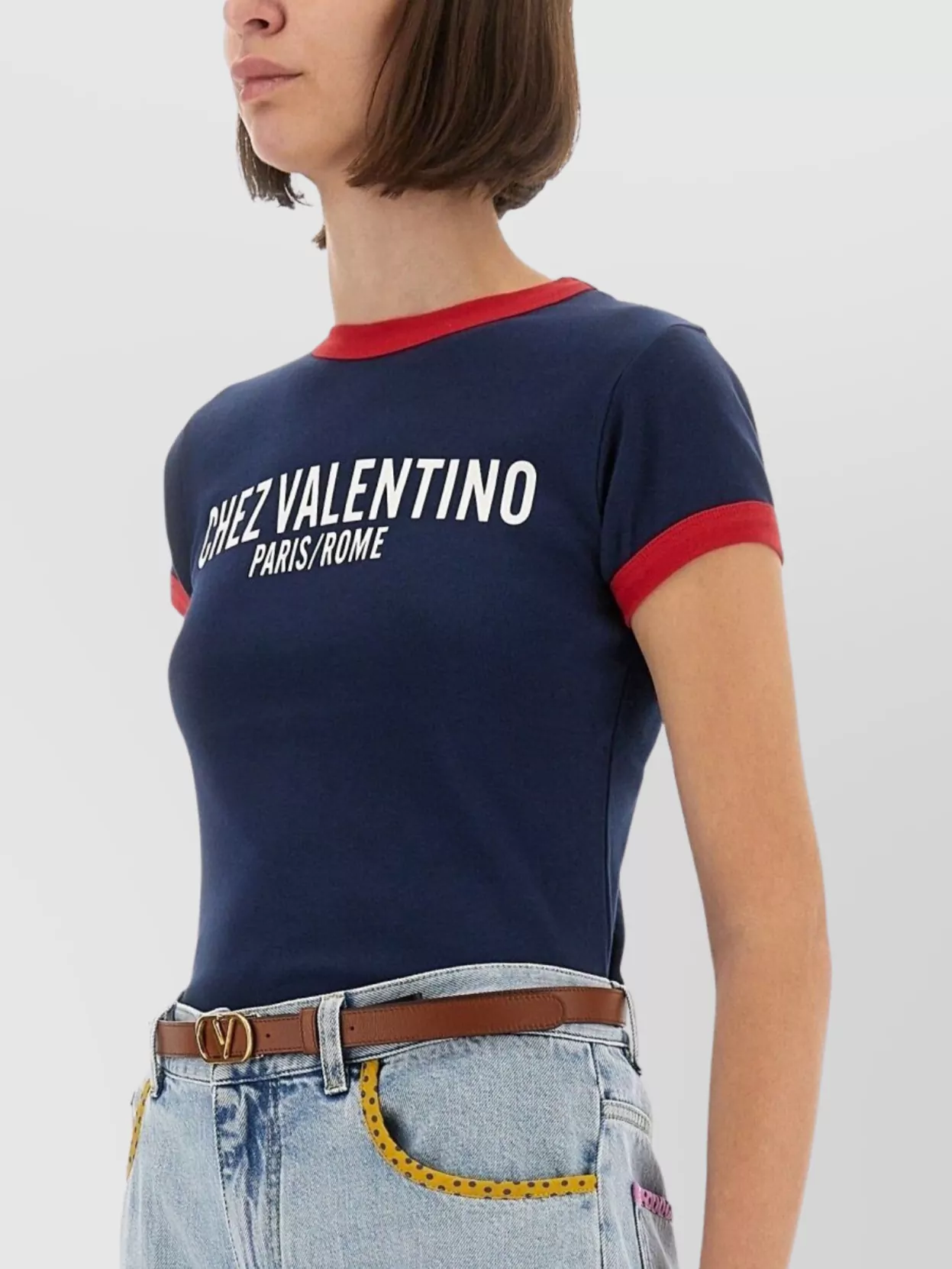 Valentino Fitted Cotton T-Shirt Crew Neck