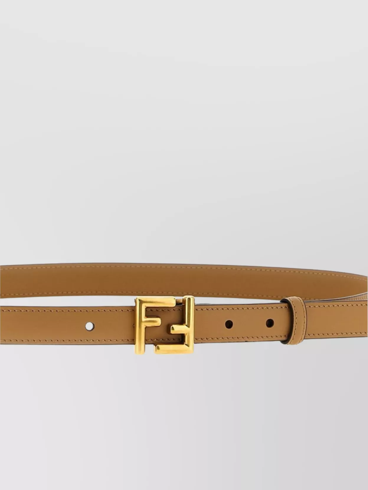 Fendi Cappuccino Coloured Leather Ff Belt Women In Brown