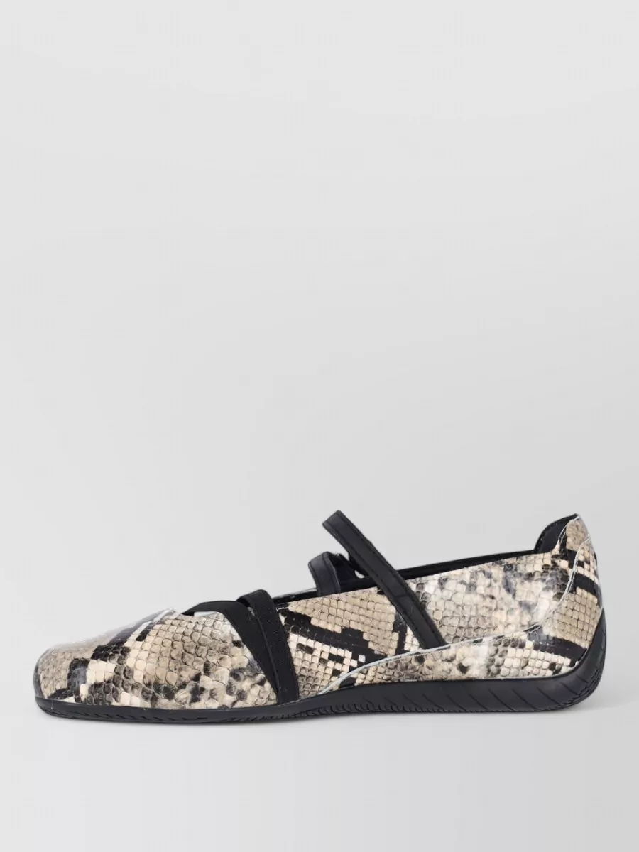 Puma leather snake-effect ballerina shoes