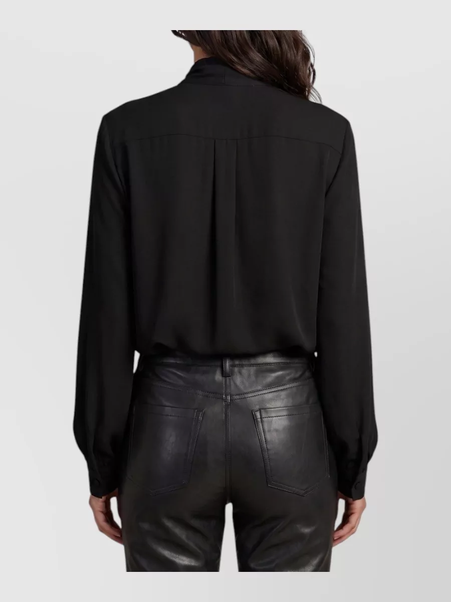 Federica Tosi Silk Tie-Neck Long-Sleeve Blouse