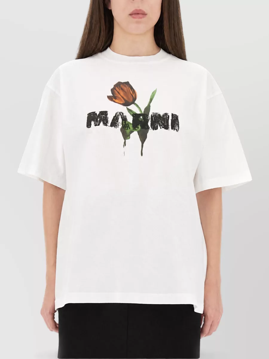 Marni Cotton Tulip Print T-Shirt