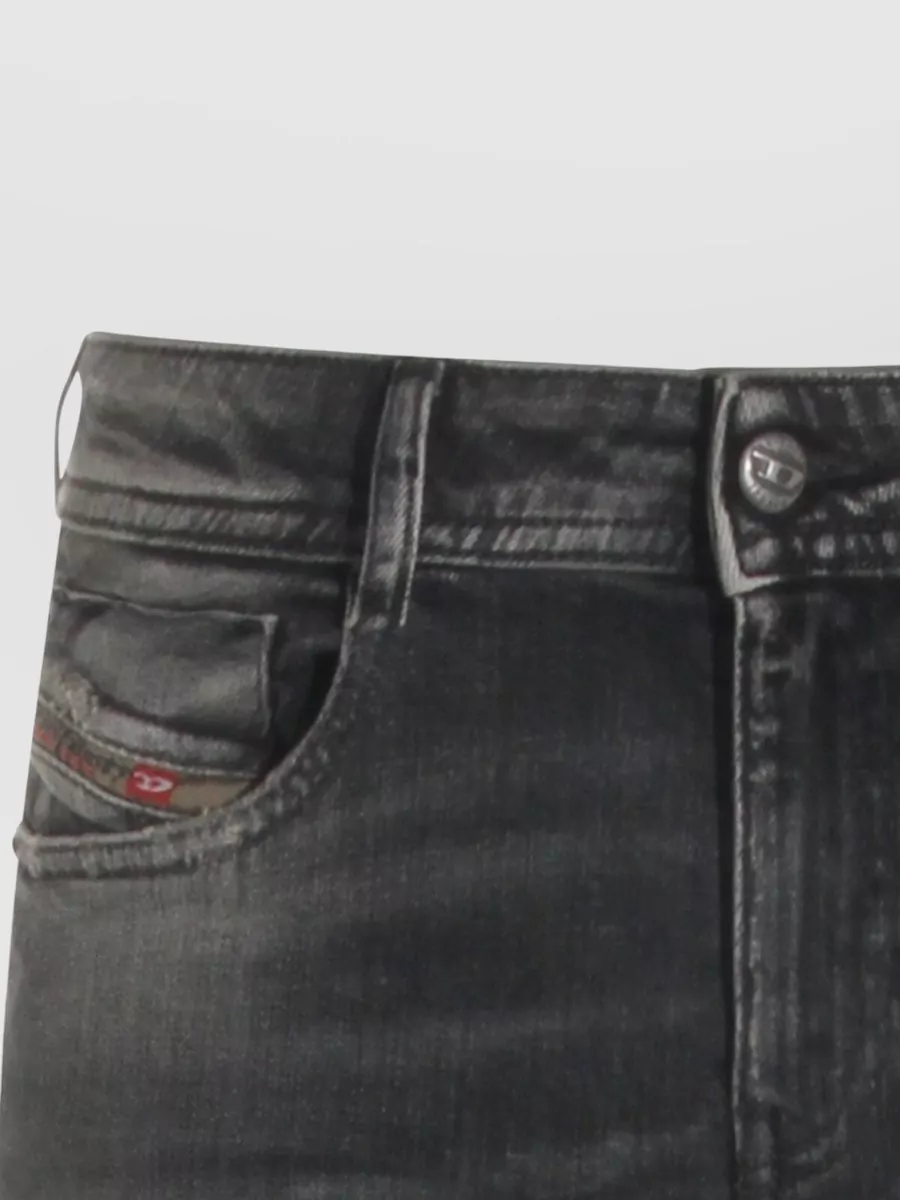 Diesel Straight Leg Trousers Faded Effect Distressed