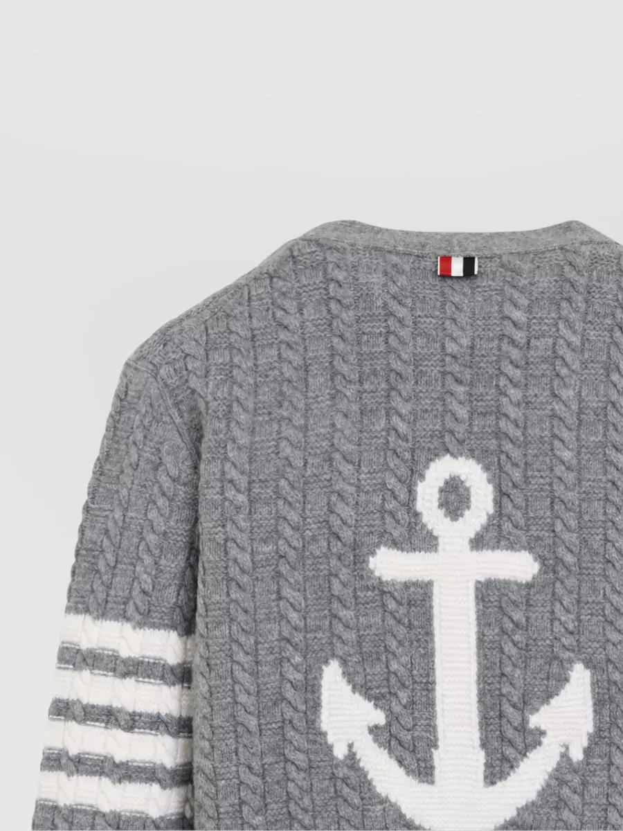 Thom Browne Cable-Knit V-Neck Cardigan