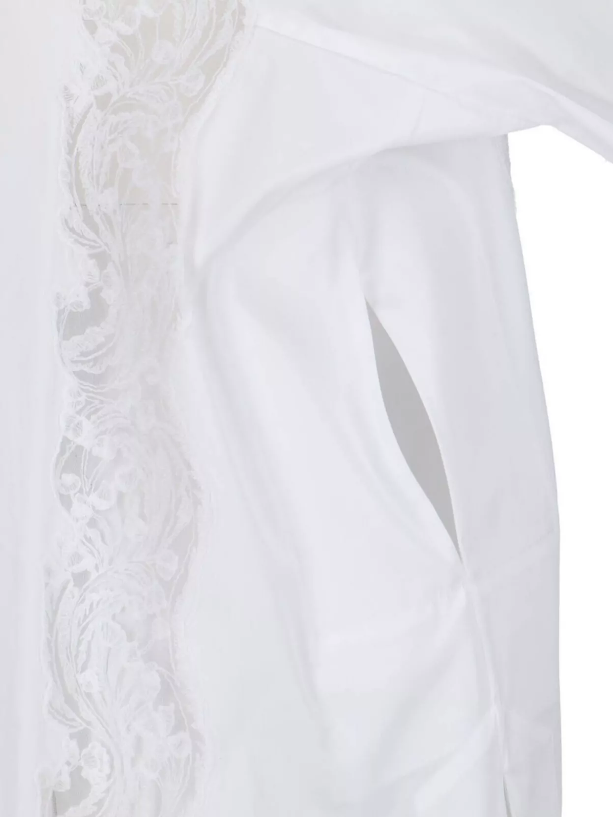 Ermanno Scervino Lace V-Neckline Sheer Tie Front Dress