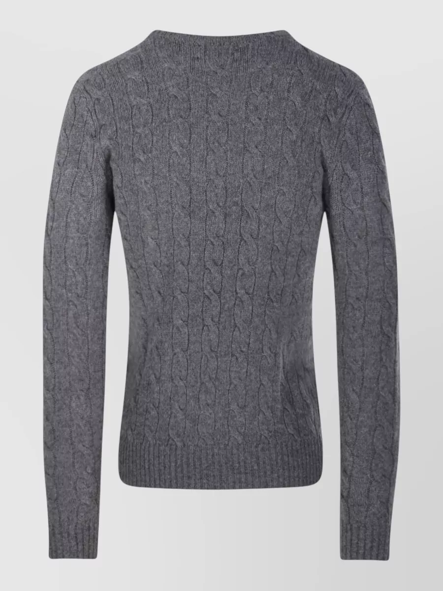 Ralph Lauren Cable Knit Sweater Long Sleeves Round Neck