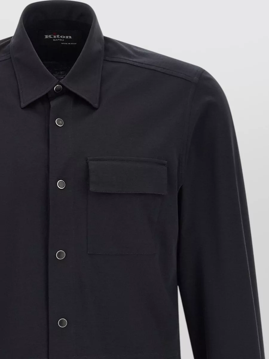 Kiton Cotton Buba Long-Sleeve Shirt