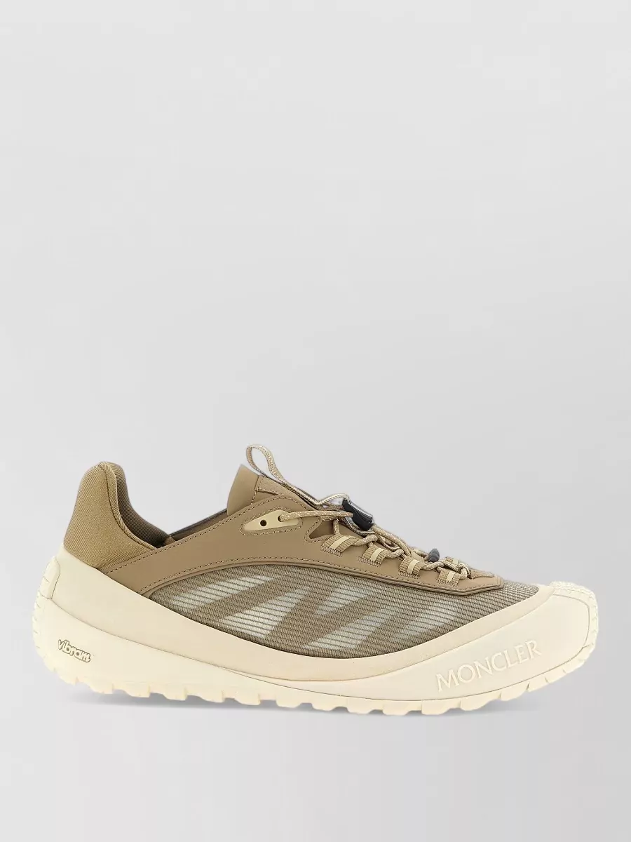 Moncler Leather And Fabric Low-Top Sneakers