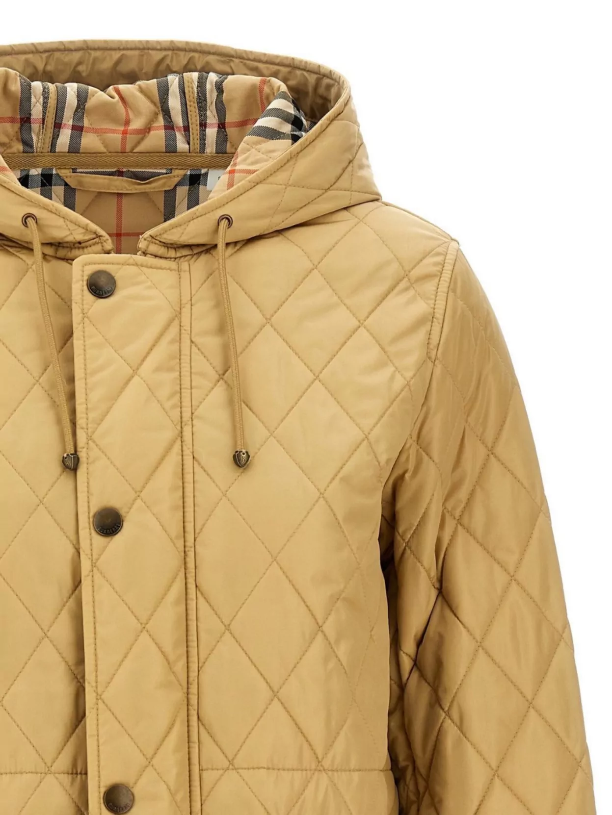 Burberry Stitched Jacket With Hood And Pockets