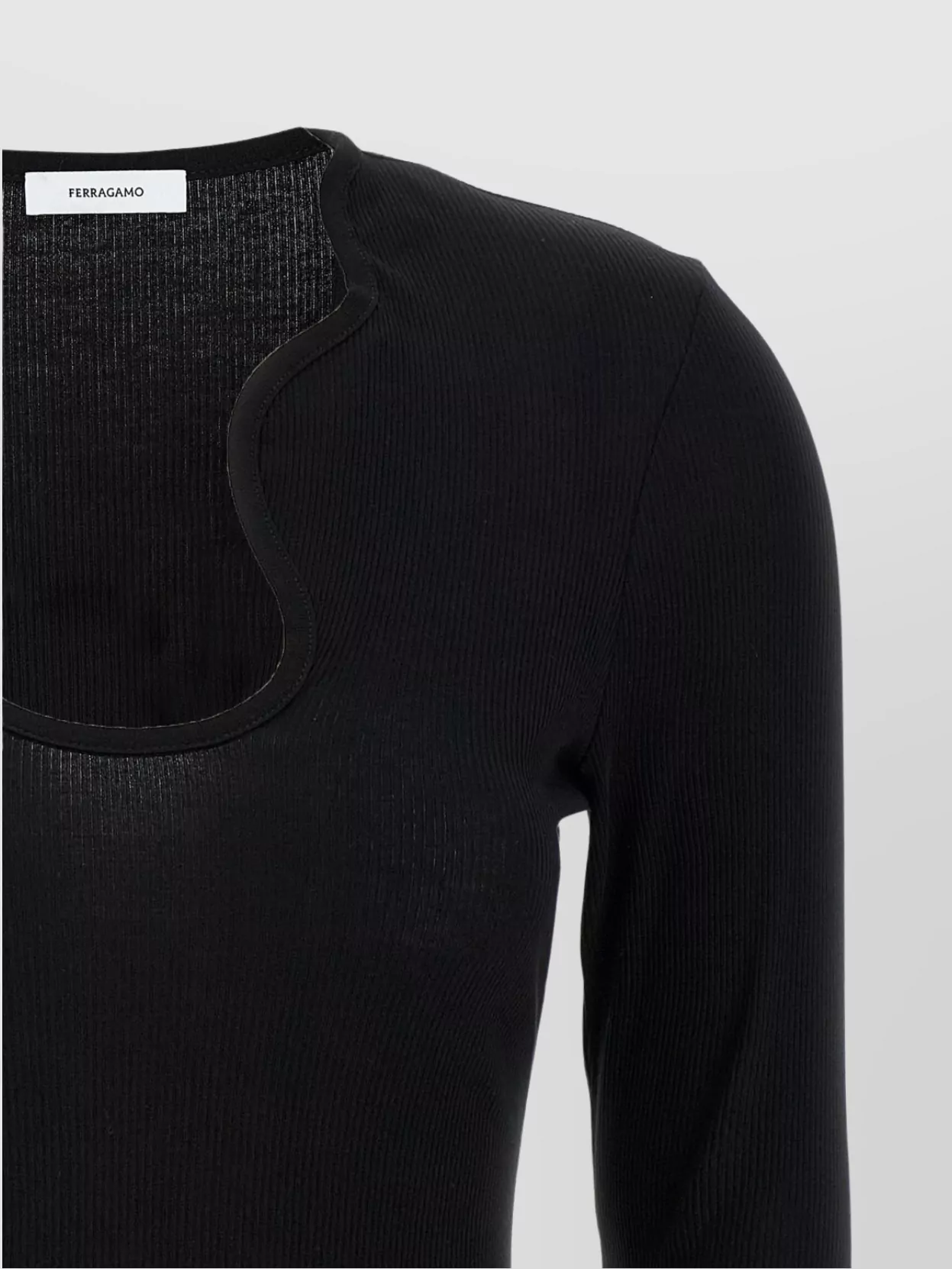 Ferragamo Shaped Neckline Sweater Sweaters And Cardigans Black