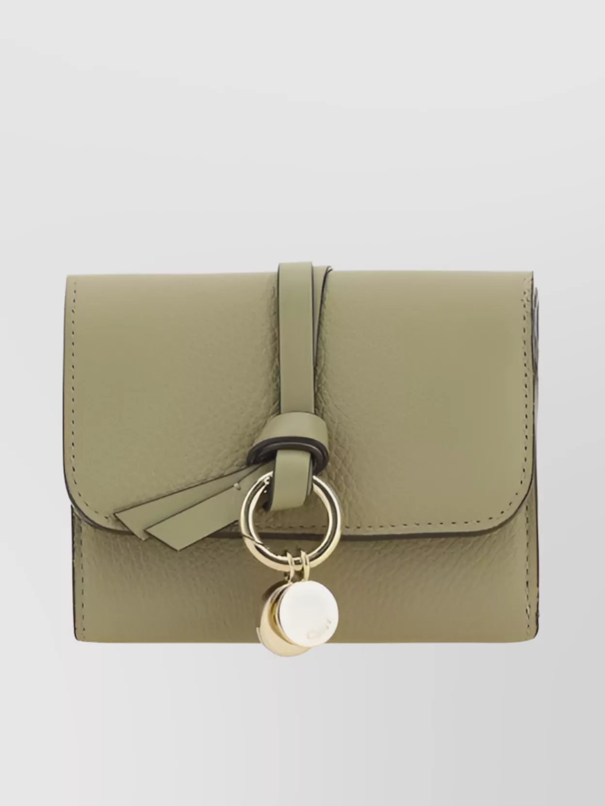 Shop Chloé Calfskin Wallet Fold-over Gold Hardware