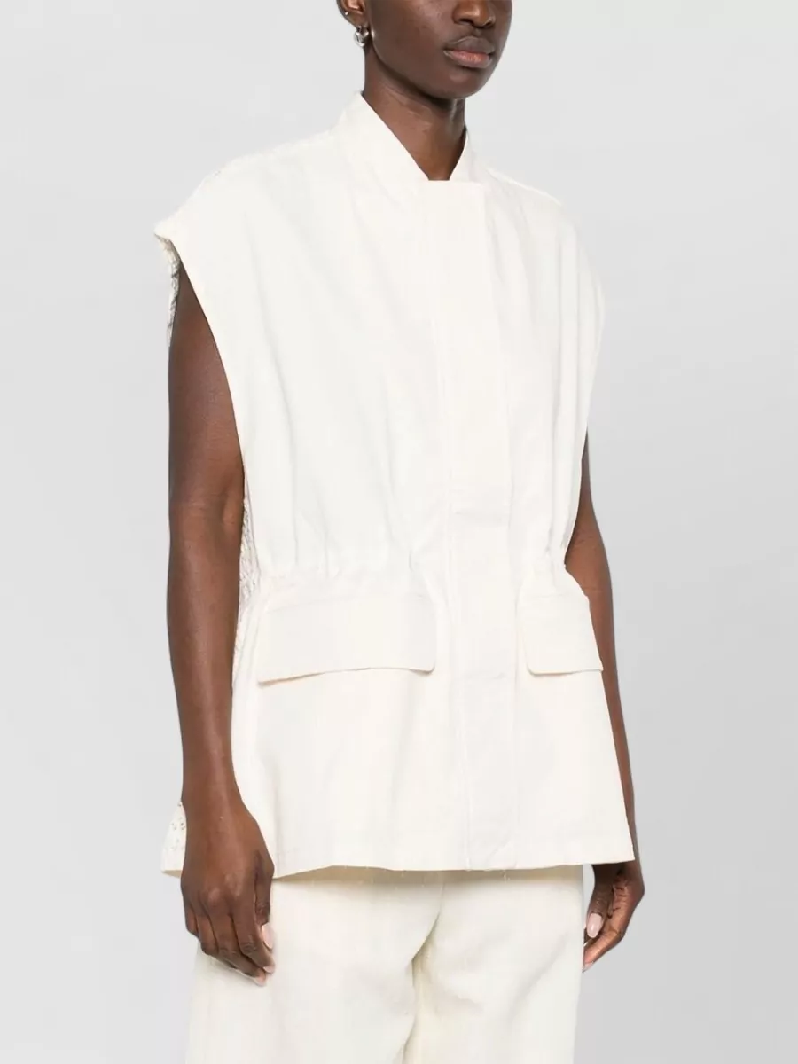 Fabiana Filippi Cotton Gabardine High-Neck Asymmetric Vest